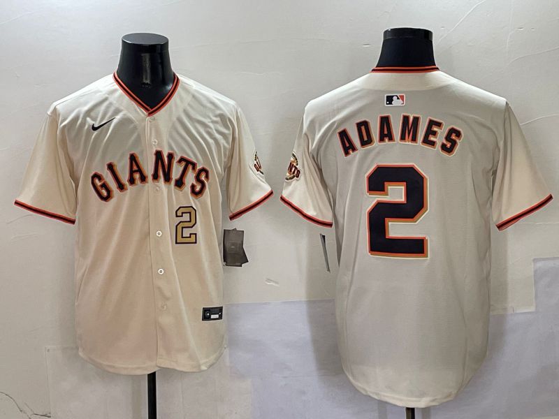 Men San Francisco Giants #2 Asames Cream Game 2025 Nike MLB Jersey style 3